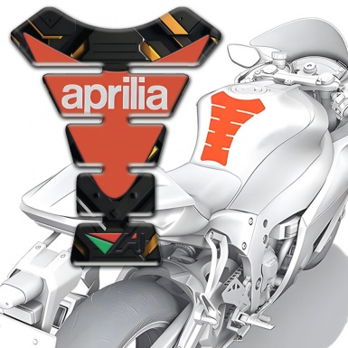 Aprilia Tank Pad Protector Black Yellow Base Modern Logo 