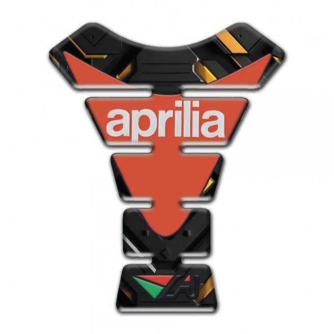 Aprilia Tank Pad Protector Black Yellow Base Modern Logo 
