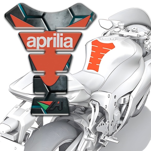 Aprilia Tank Guard Pads Gray Figures Base Modern Logo 