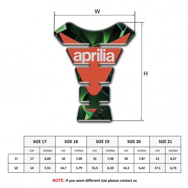 Aprilia Tank Pad Protector Green Diamond Base Orange Logo 