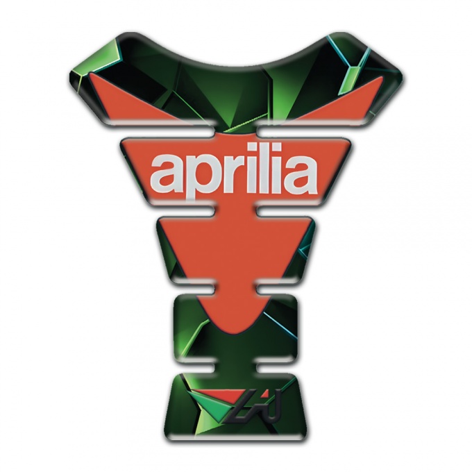 Aprilia Tank Pad Protector Green Diamond Base Orange Logo 
