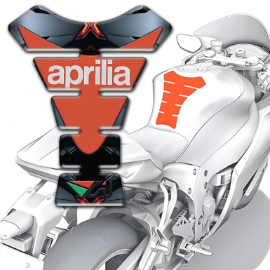 Aprilia Tank Pad Motorbike Gray Torn Effect Modern Logo 
