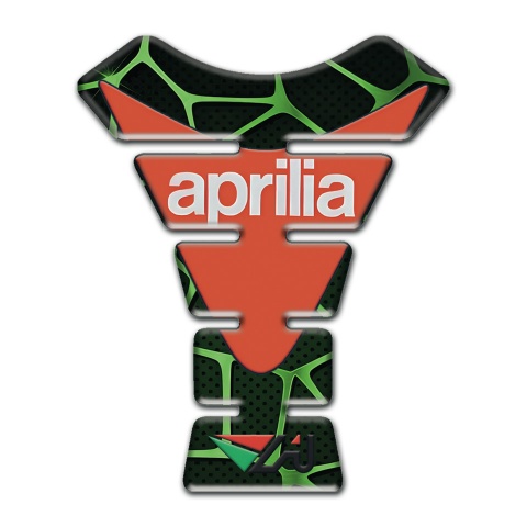 Aprilia Tank Protector Black with Green Patterns Base Modern Logo 
