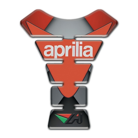 Aprilia Tank Pad Protector Gray Red Base Orange Logo Print 