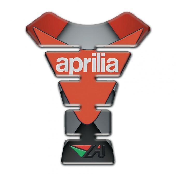 Aprilia Tank Pad Protector Gray Red Base Orange Logo Print 