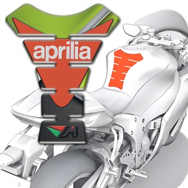 Aprilia Tank Fuse Green Black Base Orange Logo 