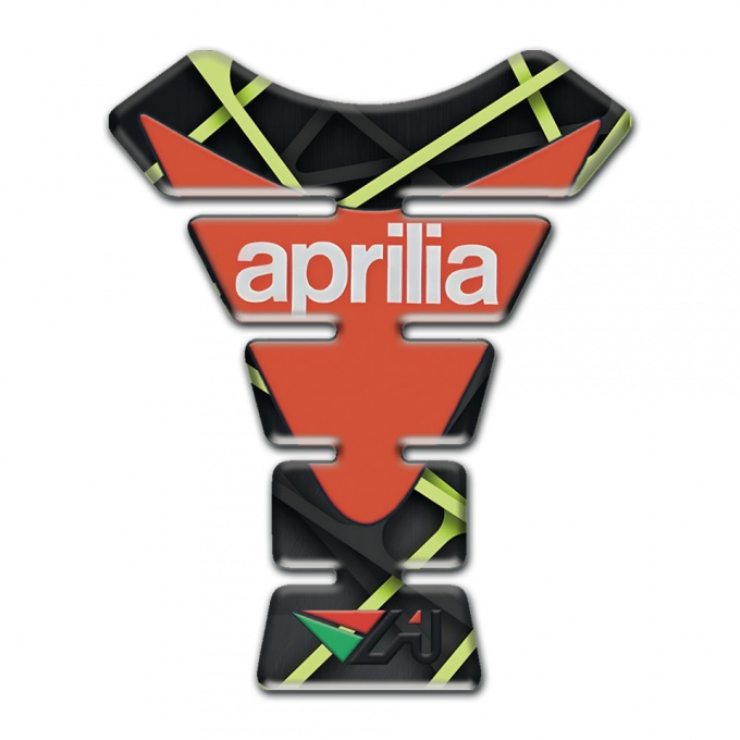 Aprilia Tank Pad Motorbike Green Lines Decoration Orange Logo