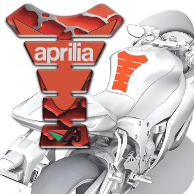 Aprilia Tank Guard Pads Red Clouds Effect base Modern Logo 