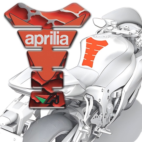 Aprilia Tank Guard Pads Red Clouds Effect base Modern Logo 