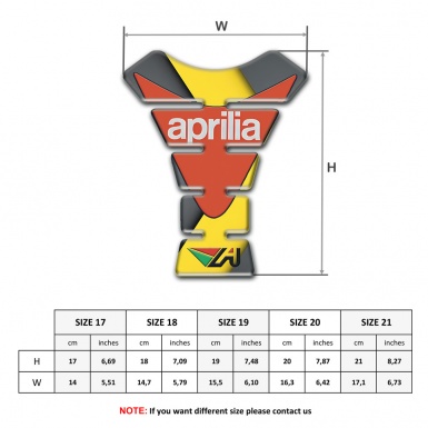 Aprilia Tank Pad Protector Yellow Gray Base Orange Logo Print 