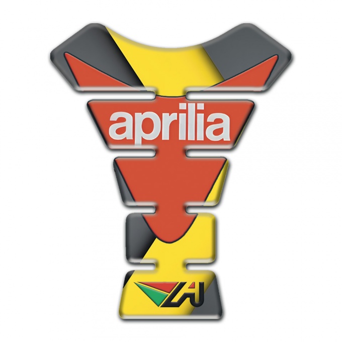 Aprilia Tank Pad Protector Yellow Gray Base Orange Logo Print 