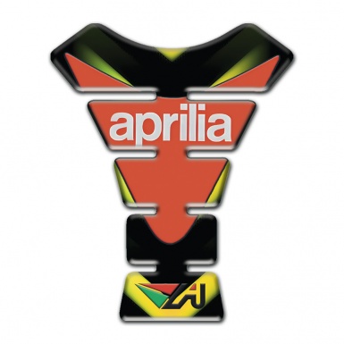 Aprilia Tank Protector Green Yellow Patterns Background Orange Print Logo 