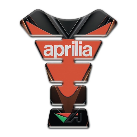 Aprilia Tank Fuse Black Brown Decoration Orange Logo 