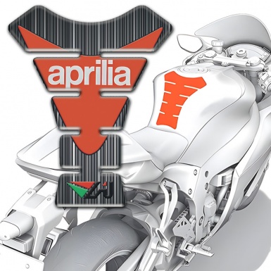 Aprilia Tank Pad Motorbike Stripes Design Orange Logo Print 