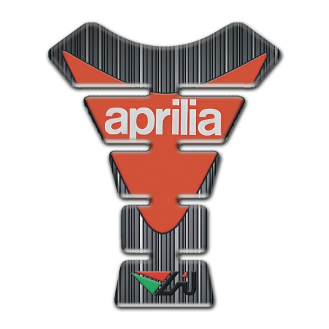 Aprilia Tank Pad Motorbike Stripes Design Orange Logo Print 