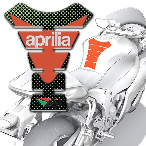 Aprilia Tank Pad Protector Green Dots Design Modern Logo