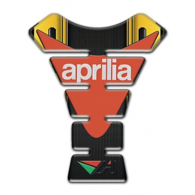 Aprilia Tank Protector Black Yellow Decoration Orange Print Logo 