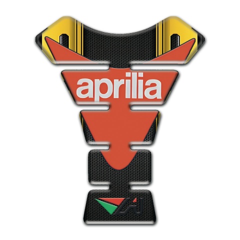 Aprilia Tank Protector Black Yellow Decoration Orange Print Logo 
