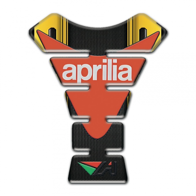 Aprilia Tank Protector Black Yellow Decoration Orange Print Logo 