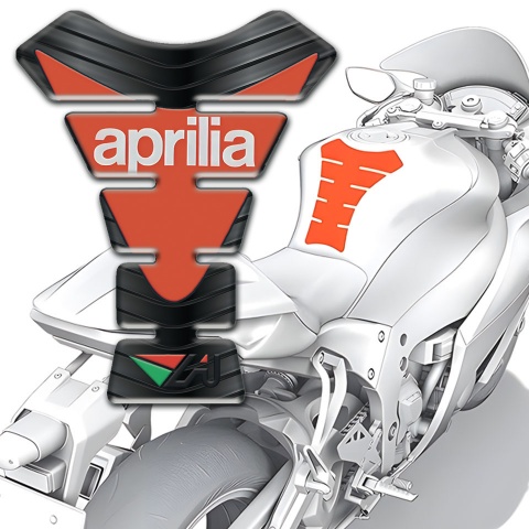 Aprilia Tank Guard Pads Rubber effect Base Modern Logo 