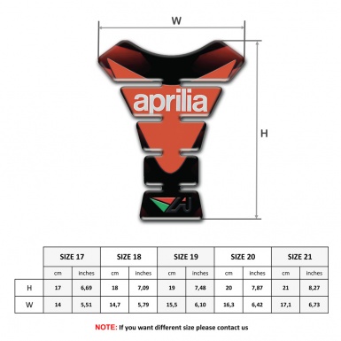 Aprilia Tank Pad Protector Red Black Base Modern Logo 