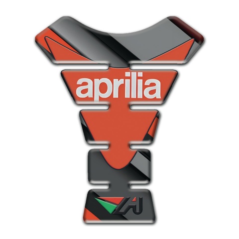 Aprilia Tank Pad Motorbike Stylish Gray Orange Print 