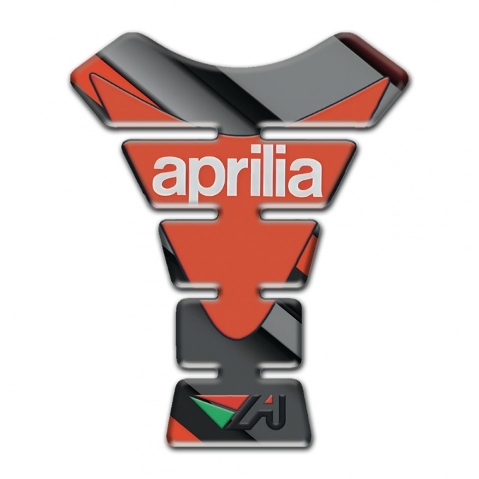Aprilia Tank Pad Motorbike Stylish Gray Orange Print 