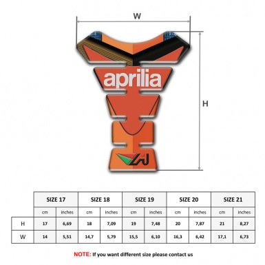 Aprilia Tank Guard Pads Orange Motive Edition 