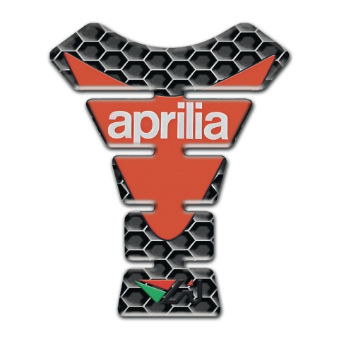 Aprilia Tank Fuse Honeycomb Base Orange Logo Print 