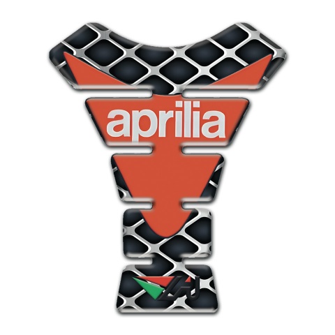 Aprilia Tank Guard Pads Large Mesh Base Orange print Logo 