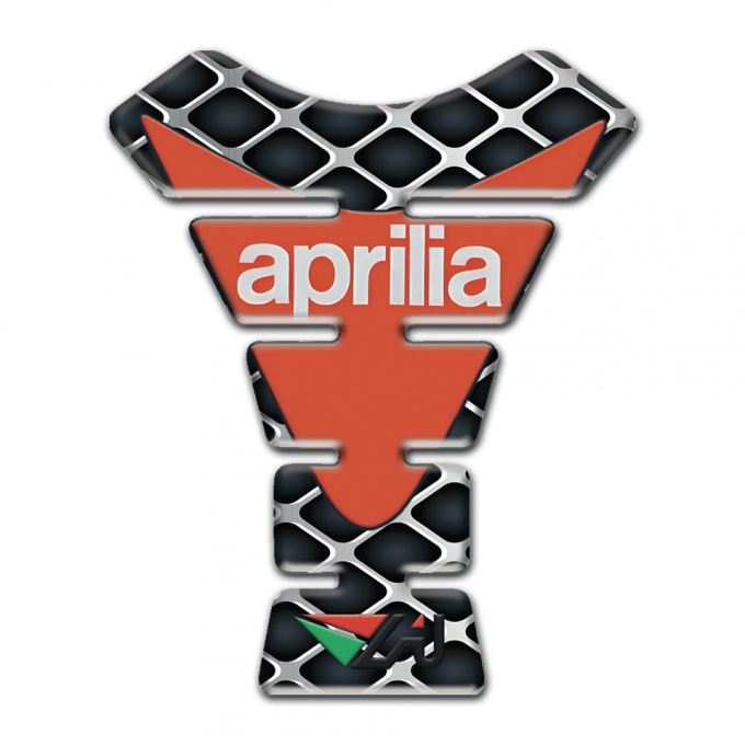 Aprilia Tank Guard Pads Large Mesh Base Orange print Logo 