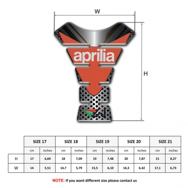 Aprilia Tank Pad Protector Stylish design with Orange Logo print 