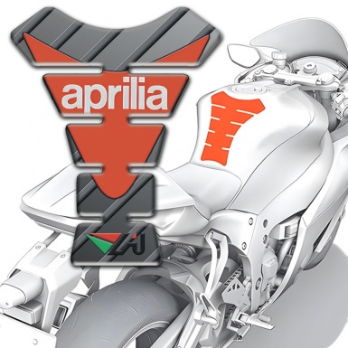 Aprilia Tank Fuse Diagonal Gray Patterns Base Orange Print Logo 