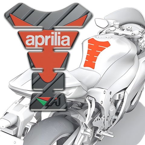 Aprilia Tank Fuse Diagonal Gray Patterns Base Orange Print Logo 