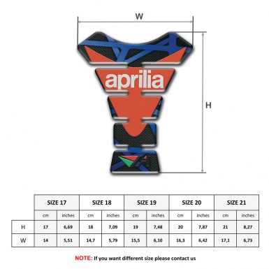 Aprilia Tank Protector Blue Patterns Base Design Orange Logo print 