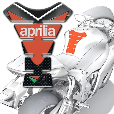 Aprilia Tank Pad Protector Orange Plate Logo 