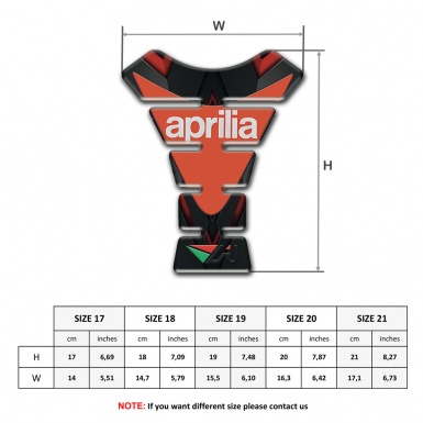 Aprilia Tank Pad Motorbike Anti Slip Sticker with Orange Plate Logo 