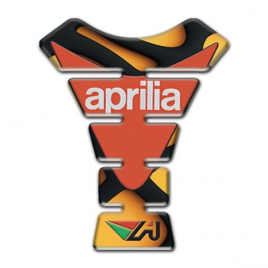 Aprilia Tank Pad Protector Yellow Black Print Orange Logo 