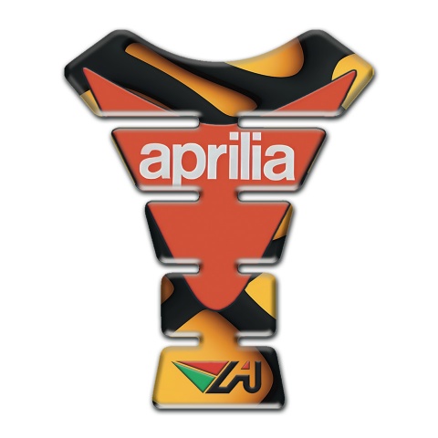 Aprilia Tank Pad Protector Yellow Black Print Orange Logo 