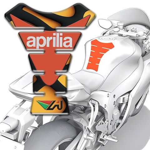 Aprilia Tank Pad Protector Yellow Black Print Orange Logo 