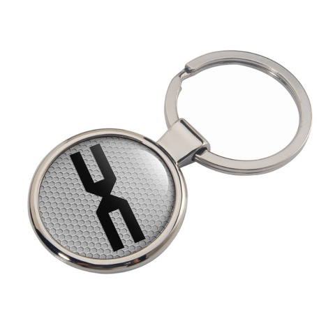 Dacia Metal Fob Chain Grey Honeycomb Black Logo Design