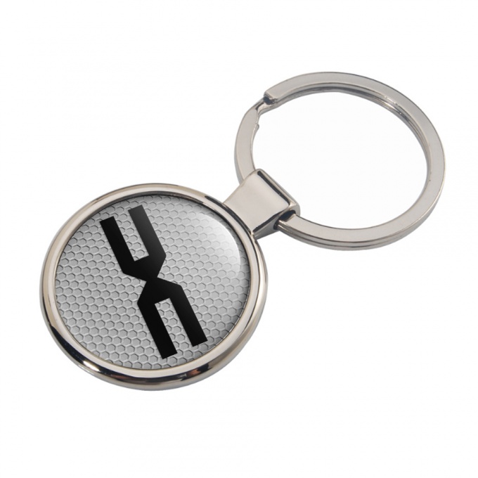 Dacia Metal Fob Chain Grey Honeycomb Black Logo Design