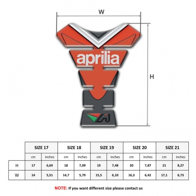 Aprilia Tank Protector Orange Motive Base Modern Logo 