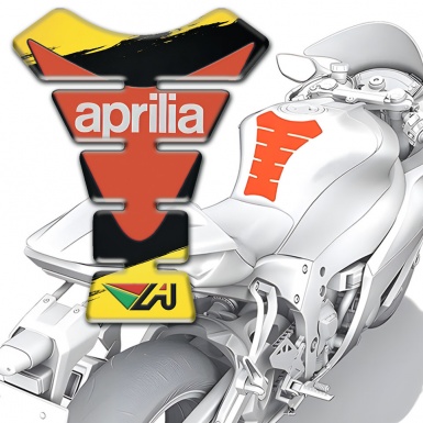 Aprilia Tank Pad Protector Black Yeellow Painting Version 