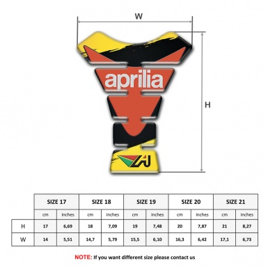 Aprilia Tank Pad Protector Black Yeellow Painting Version 
