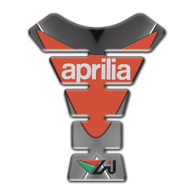 Aprilia Tank Fuse Gray Background Orange Plate Logo 