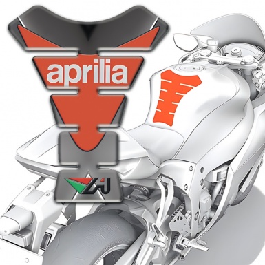 Aprilia Tank Fuse Gray Background Orange Plate Logo 