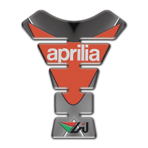 Aprilia Tank Fuse Gray Background Orange Plate Logo 