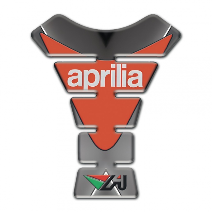 Aprilia Tank Fuse Gray Background Orange Plate Logo 