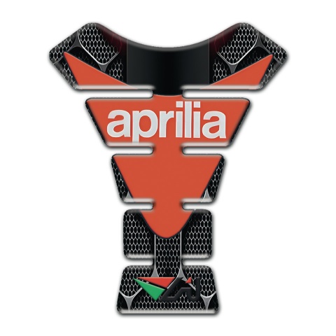 Aprilia Tank Protector 3D Design Orange Logo Plate 